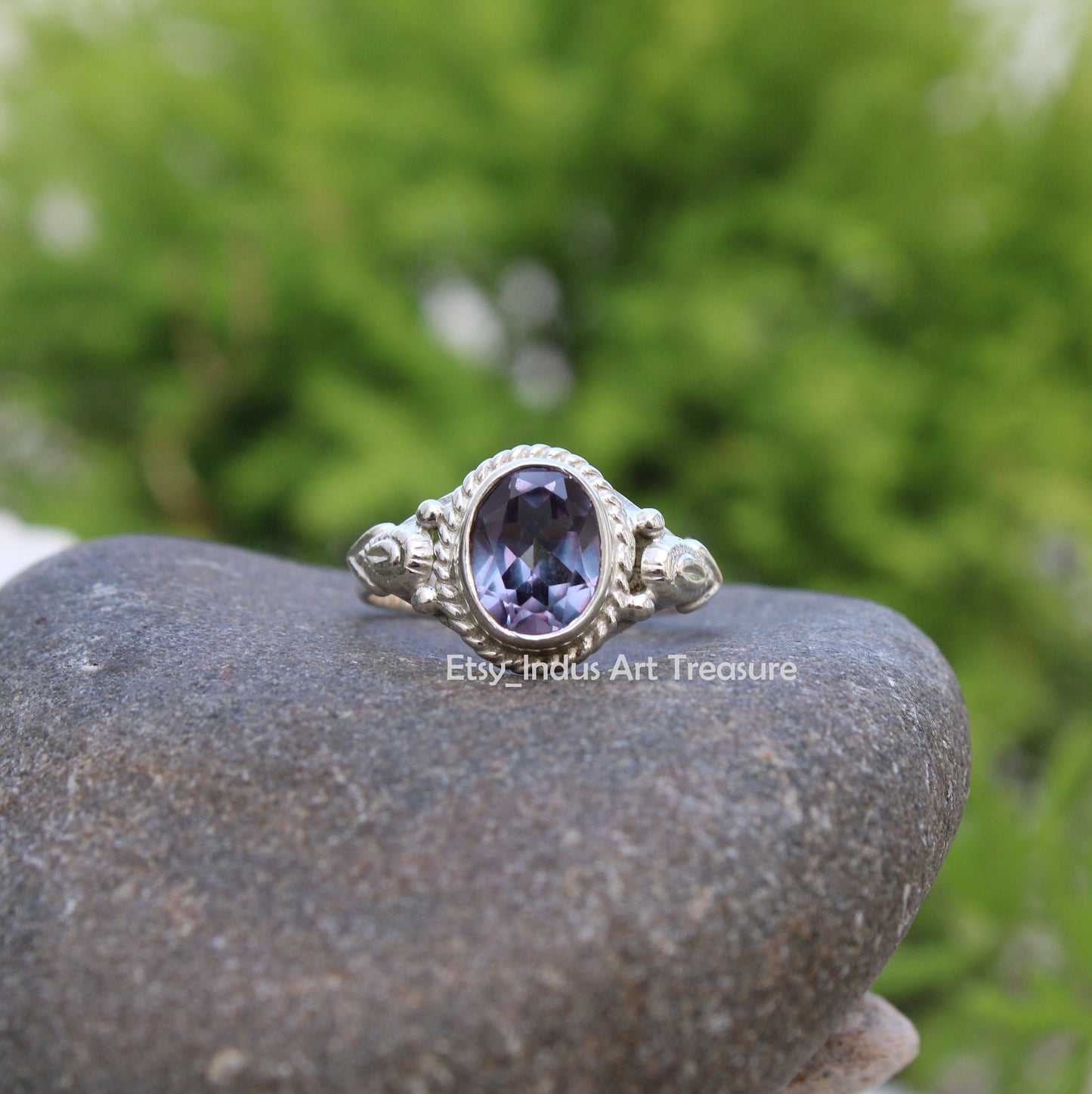 Blue Iolite Boho Ring
