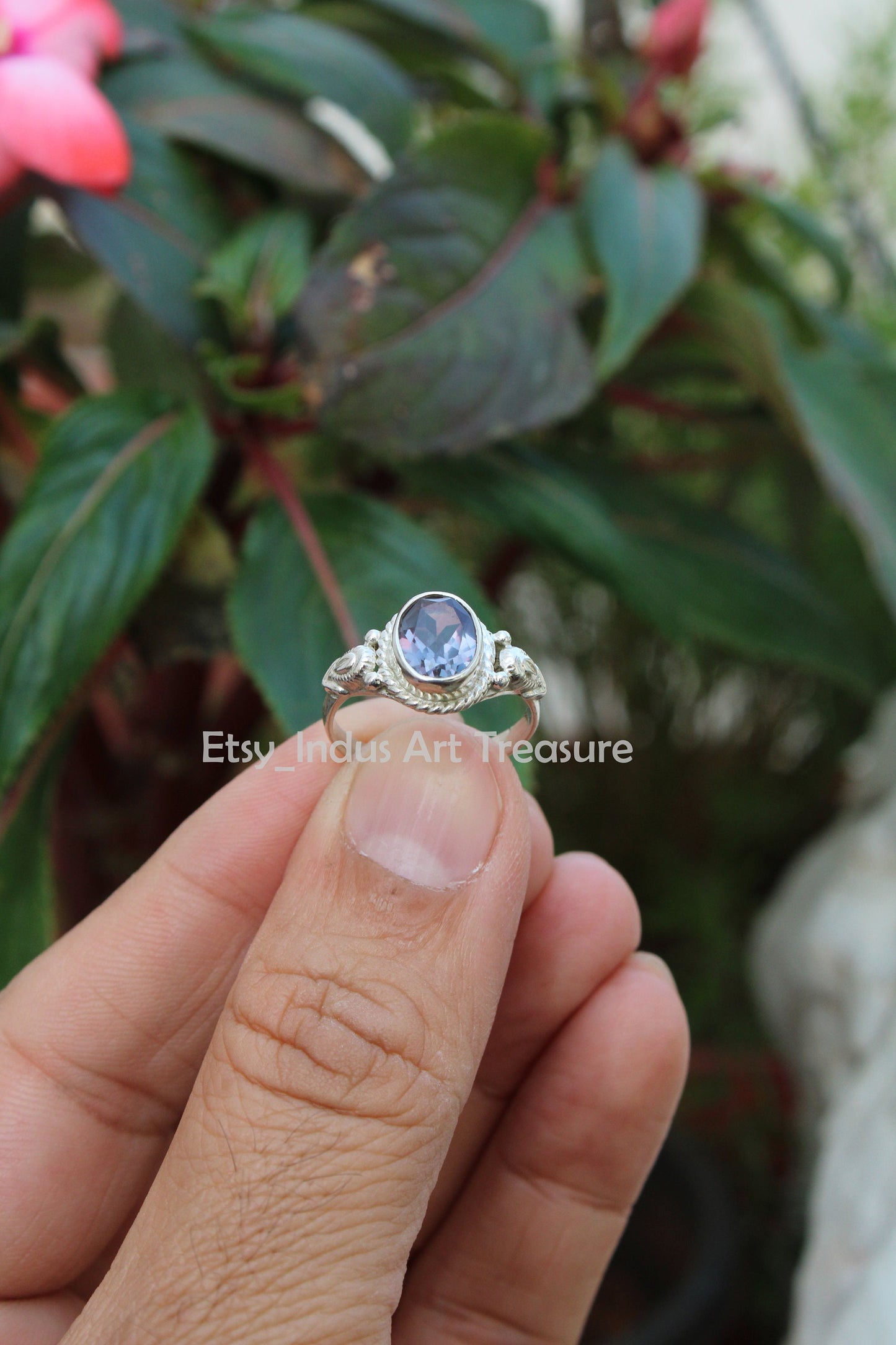 Blue Iolite Boho Ring