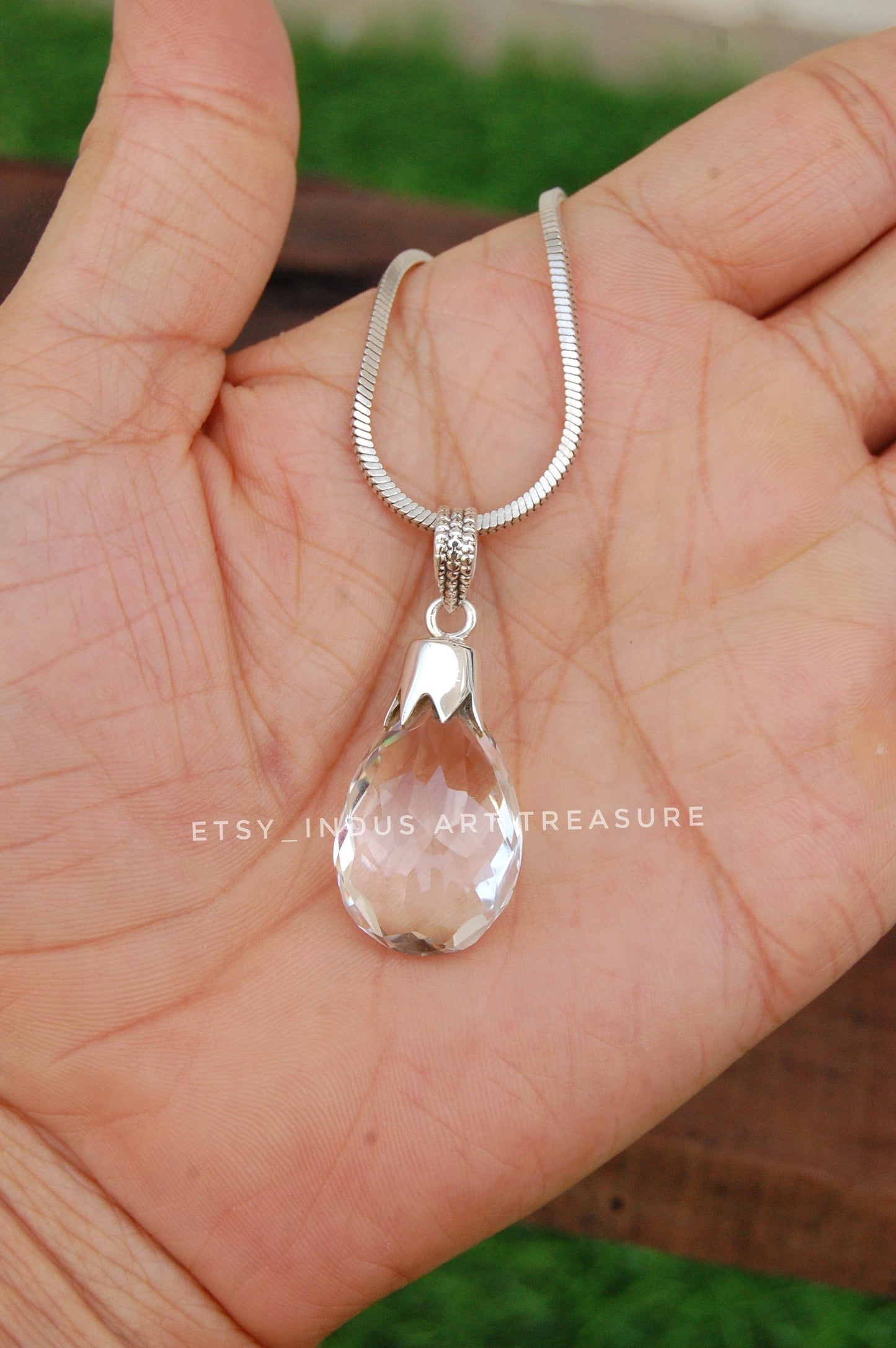 Quartz Marquise Cut Pendant