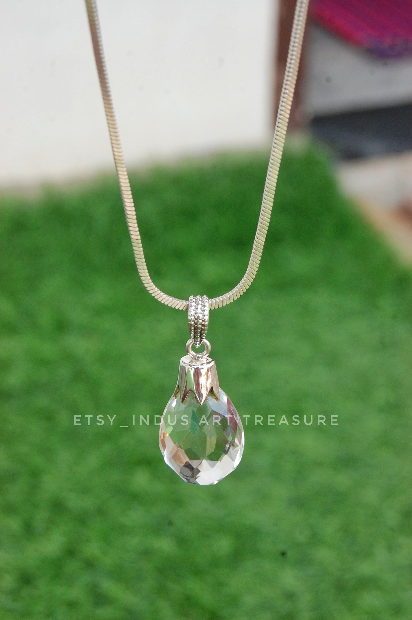 Quartz Marquise Cut Pendant