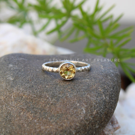 Yellow Citrine Ring