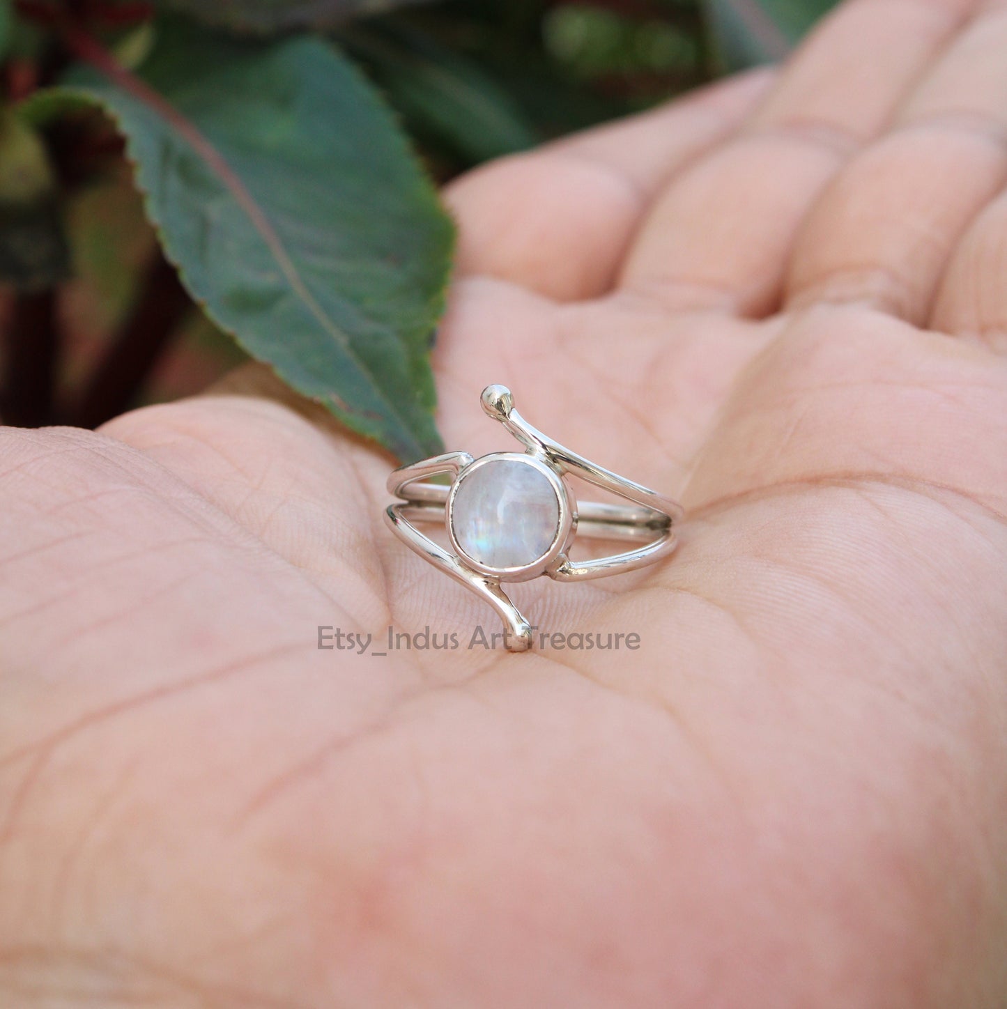 Rainbow Moonstone Ring