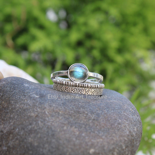 Labradorite Stacking Ring Set