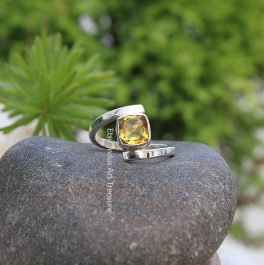 Yellow Citrine Ring