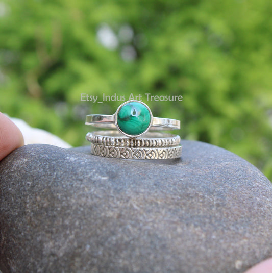Malachite Stacking Ring Set