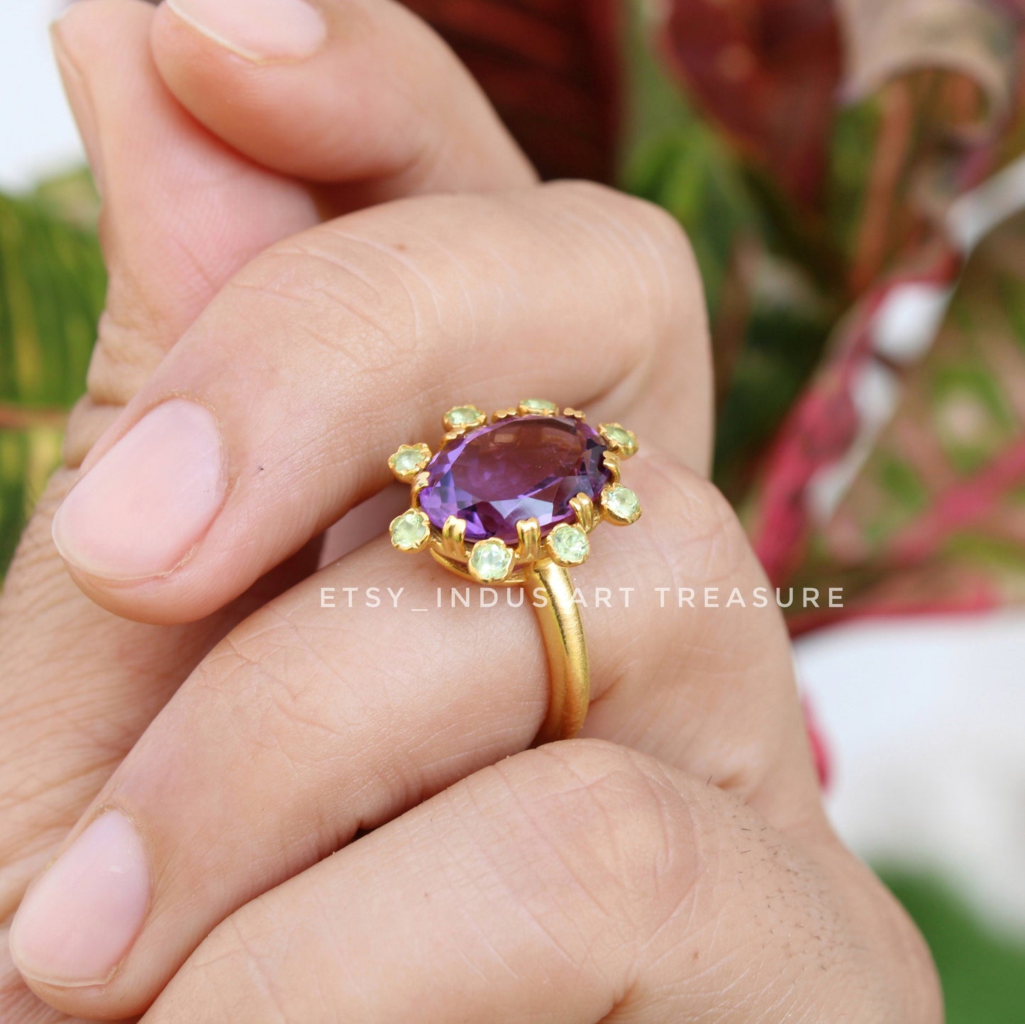 Amethyst Gold Plated Ring