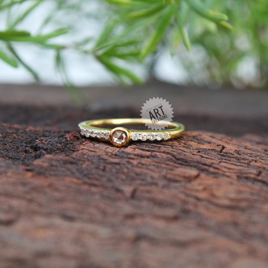 Dainty Diamond Gold Plated Ring