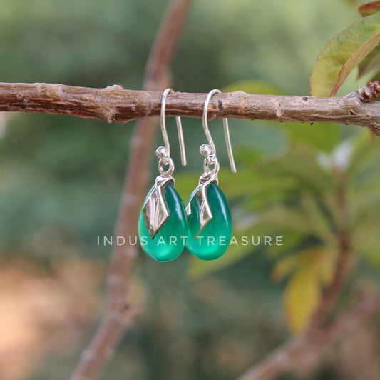 Green Onyx Drop Earrings
