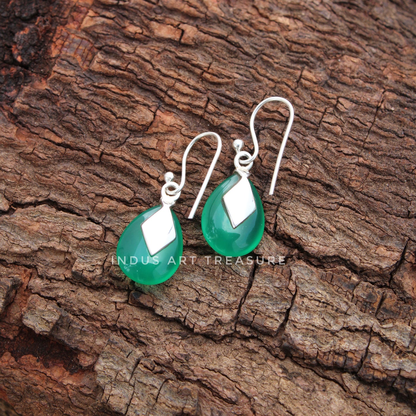 Green Onyx Drop Earrings
