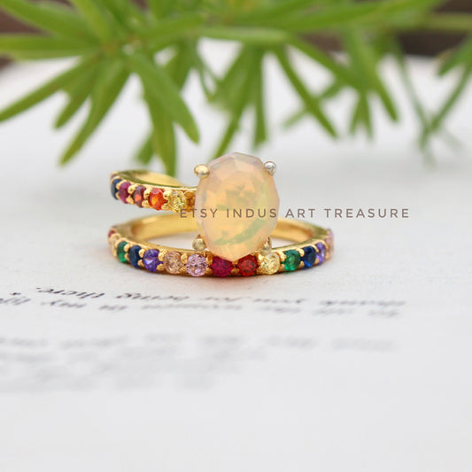 Multi Gemstone Opal Cocktail Ring