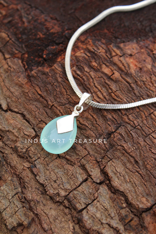Aqua Chalcedony Pendant