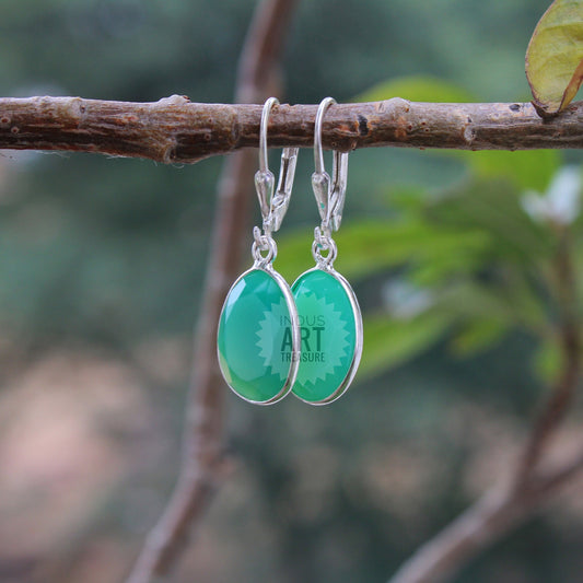 Green Jade Drop Earrings