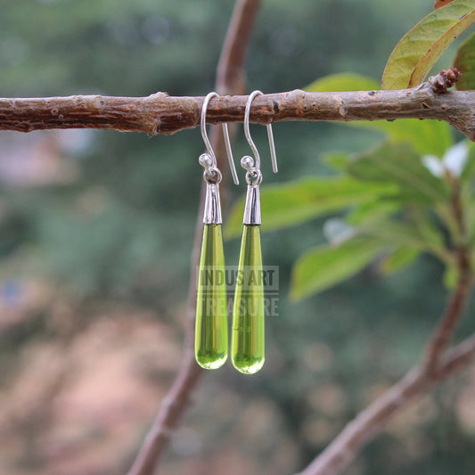 Peridot 50mm Long Drop Earrings
