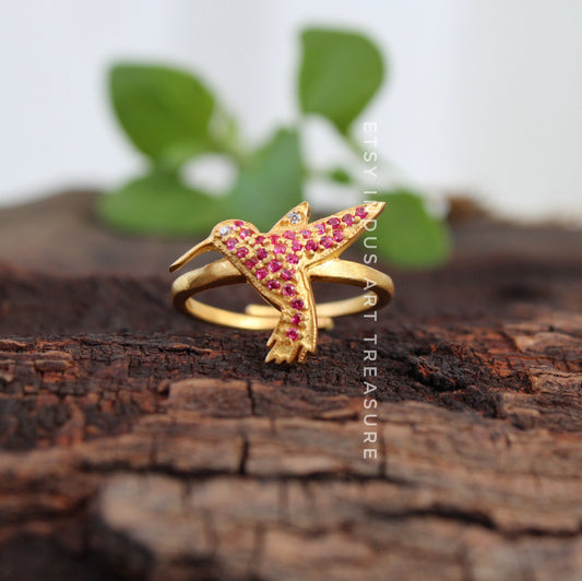 Ruby Dainty Gold Plated Ring
