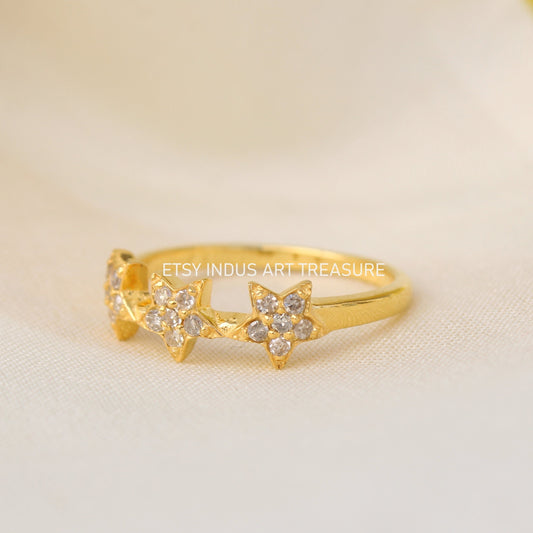 Blue Sapphire Gold Plated Ring