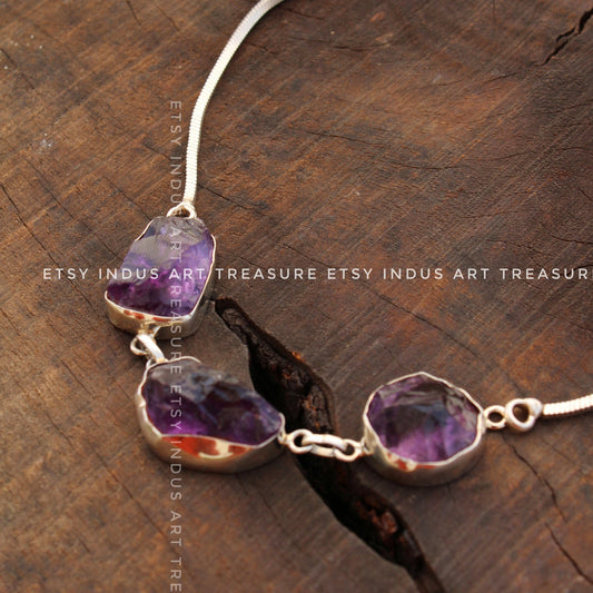 Raw Amethyst Pendent for Necklace