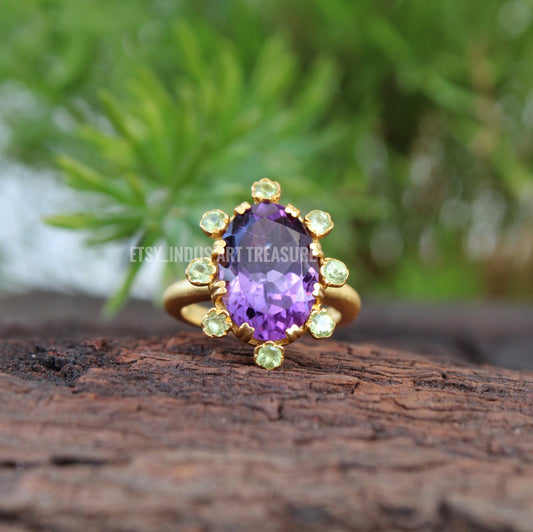 Amethyst Gold Plated Ring