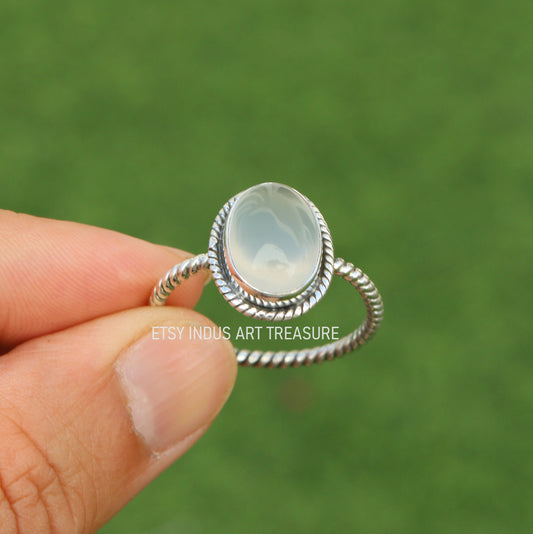 White Chalcedony Ring