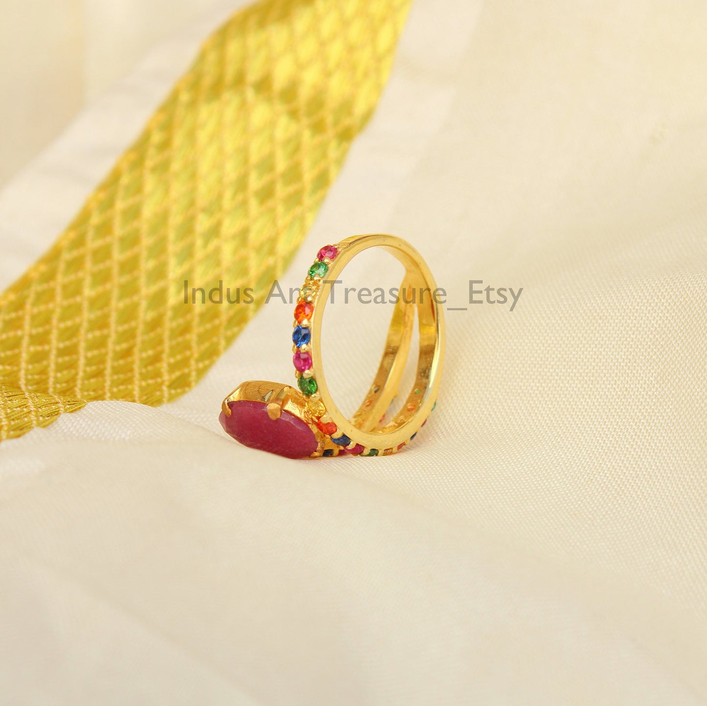 Ruby Gold Plated Ring