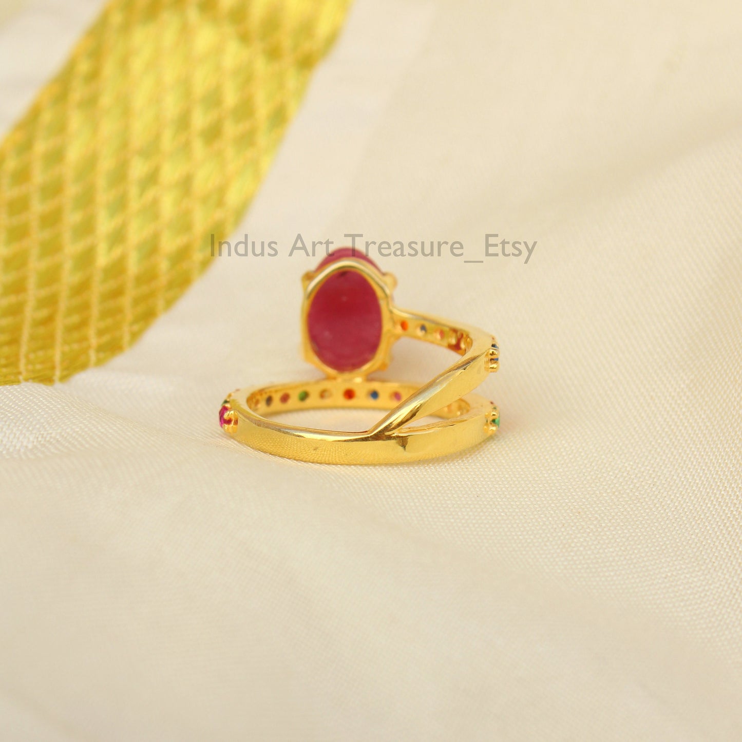 Ruby Gold Plated Ring