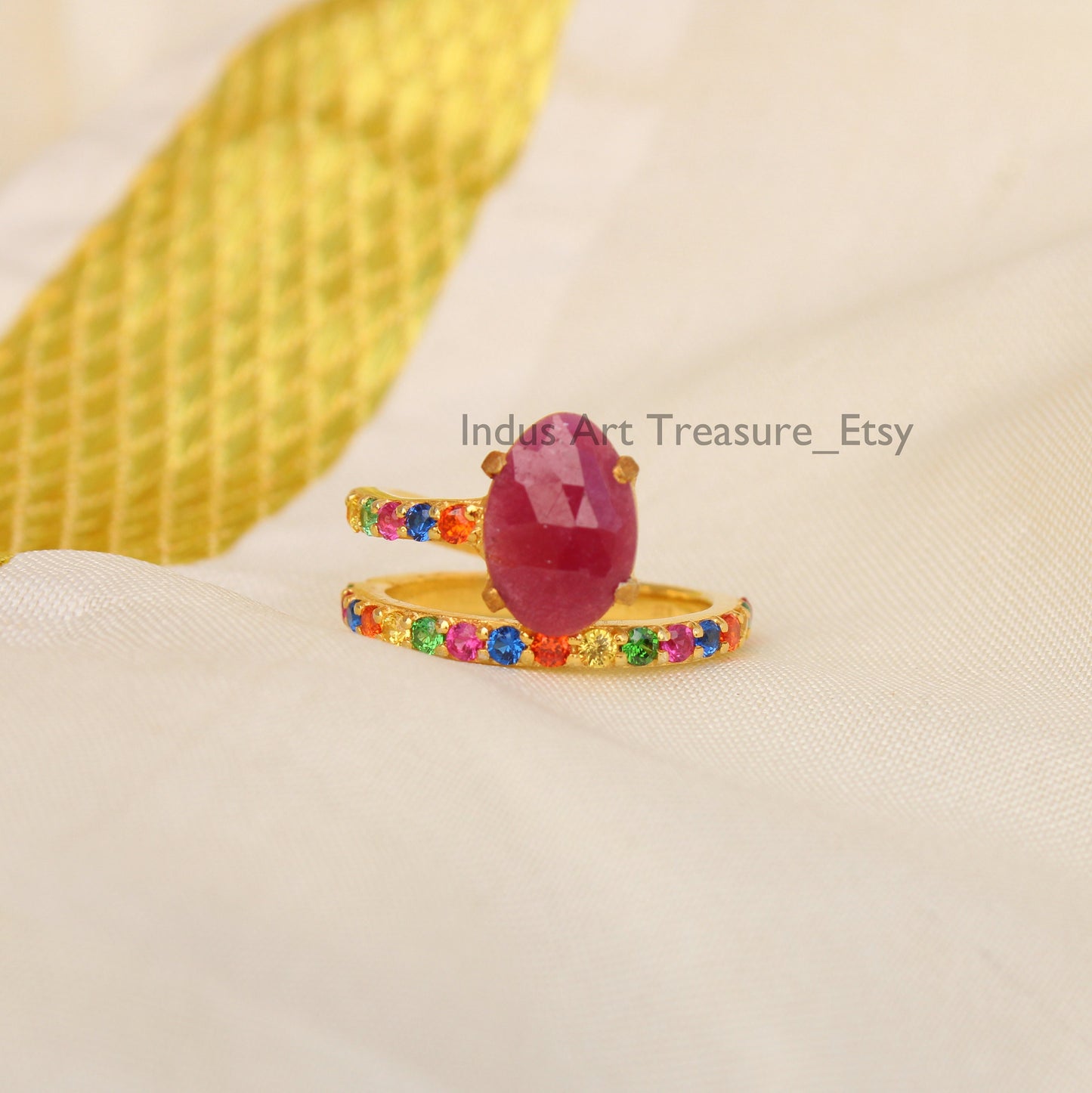 Ruby Gold Plated Ring