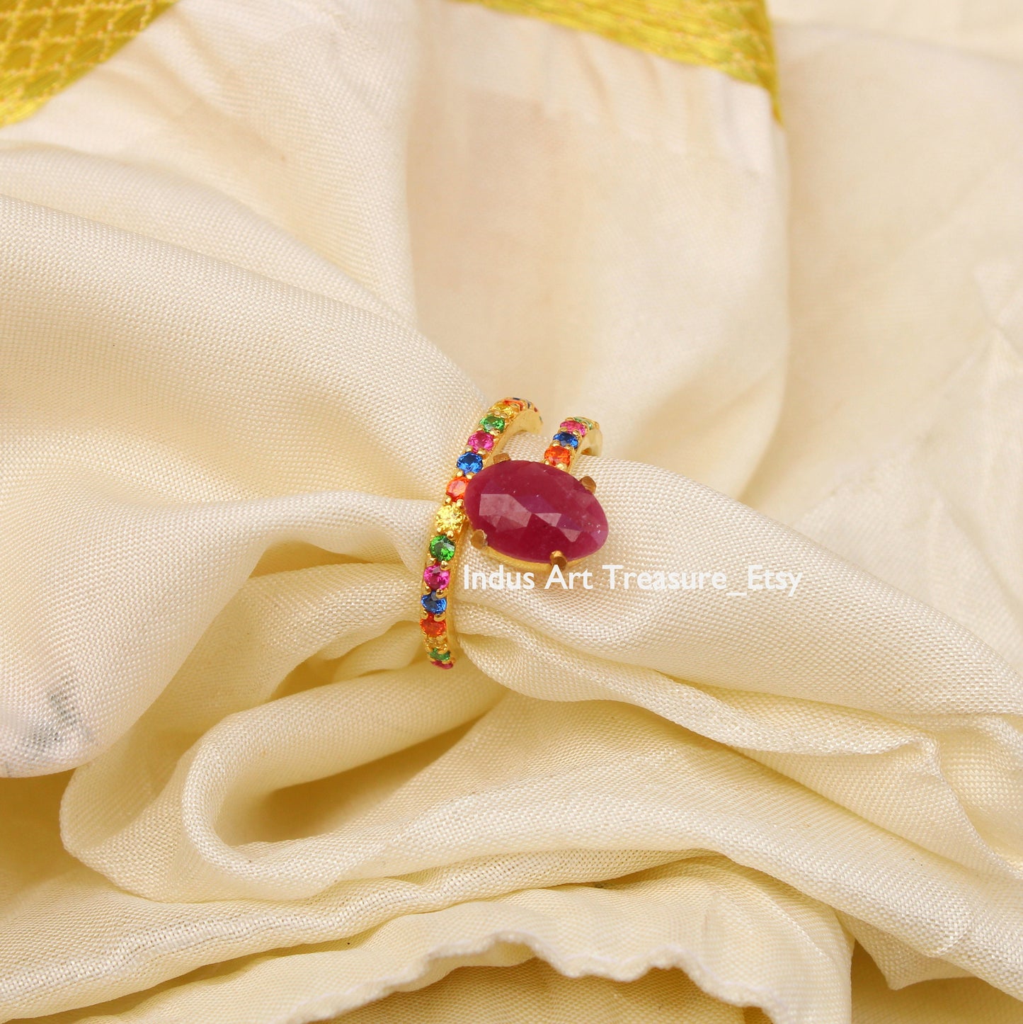Ruby Gold Plated Ring