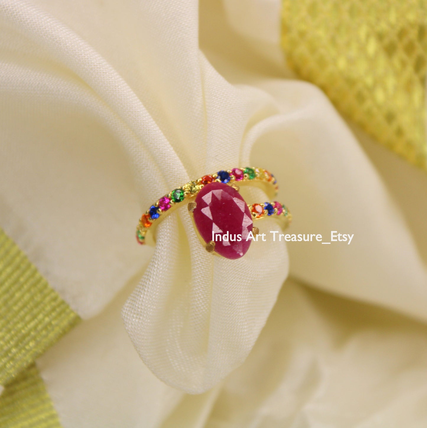 Ruby Gold Plated Ring