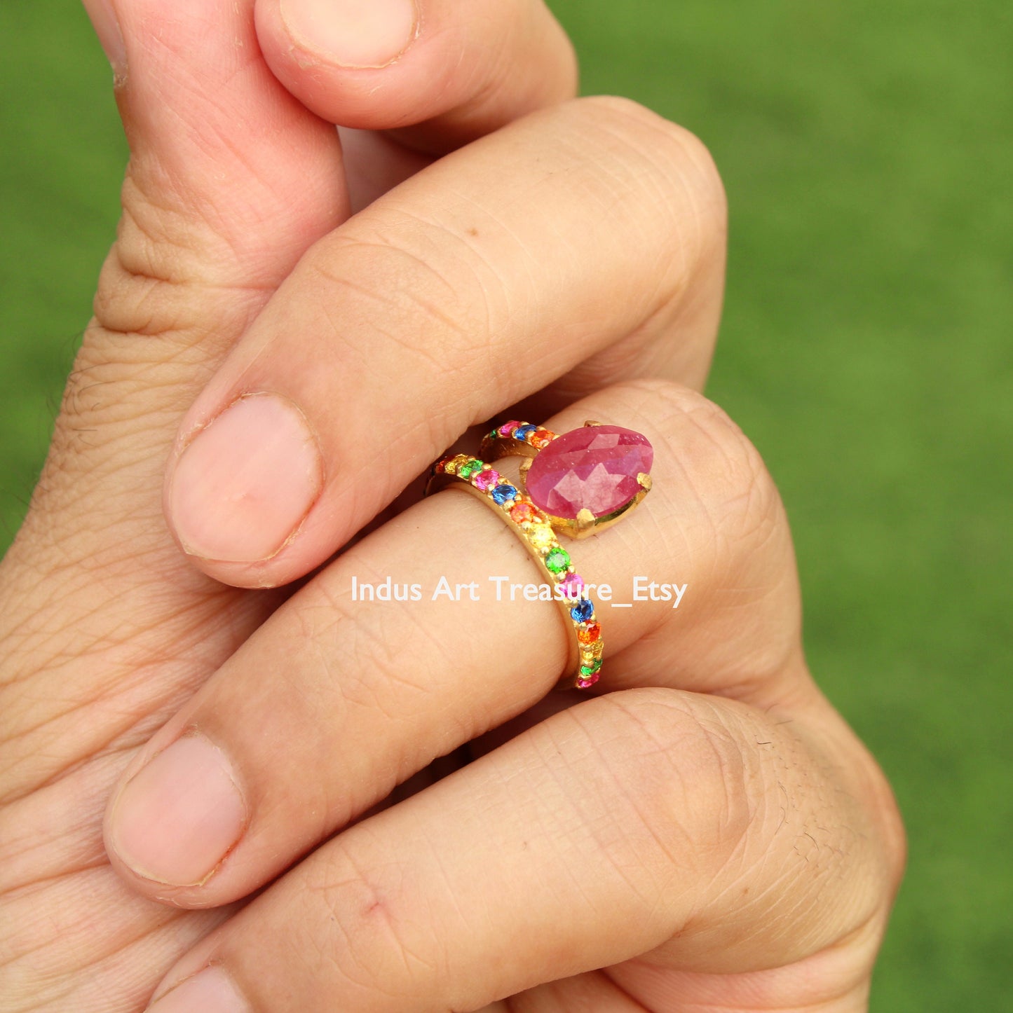 Ruby Gold Plated Ring