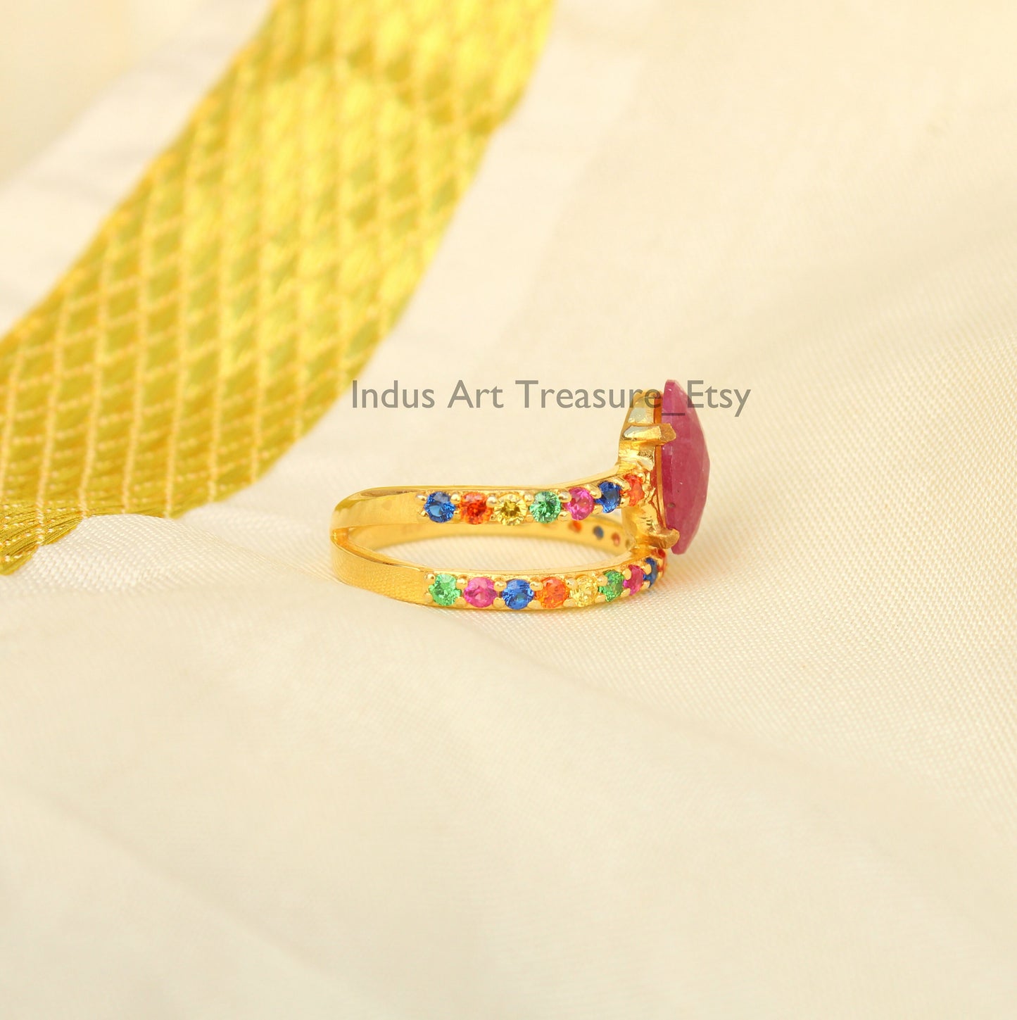 Ruby Gold Plated Ring
