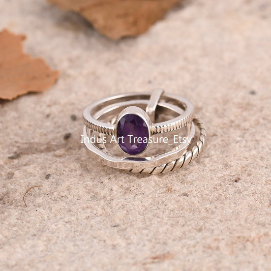 Amethyst Stacking Ring Set