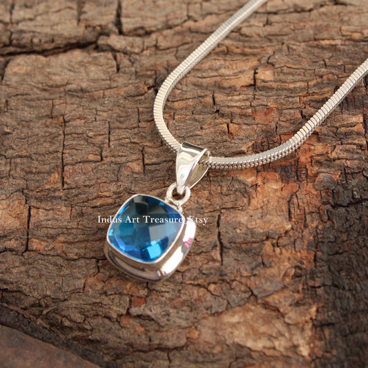 Swiss Blue Topaz Pendant