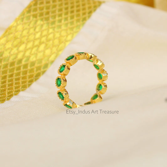 Tsavorite 18k Gold Plated Ring