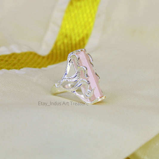 Rose Quartz Statement Ring