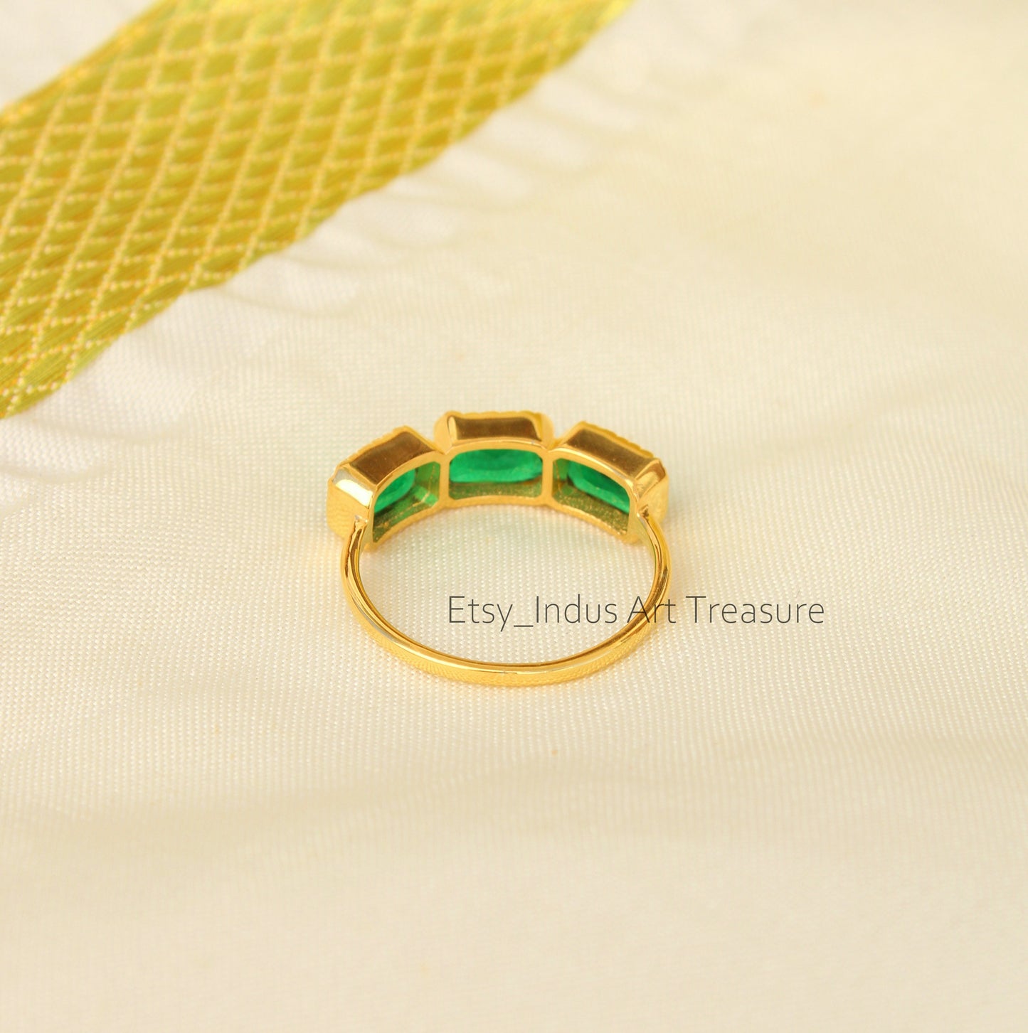 Green Tsavorite 18k Gold Plated Ring