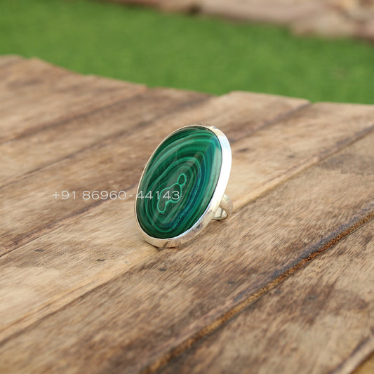 Malachite Oval Statement Ring