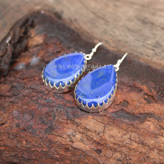 Lapis Big Teardrop Earrings
