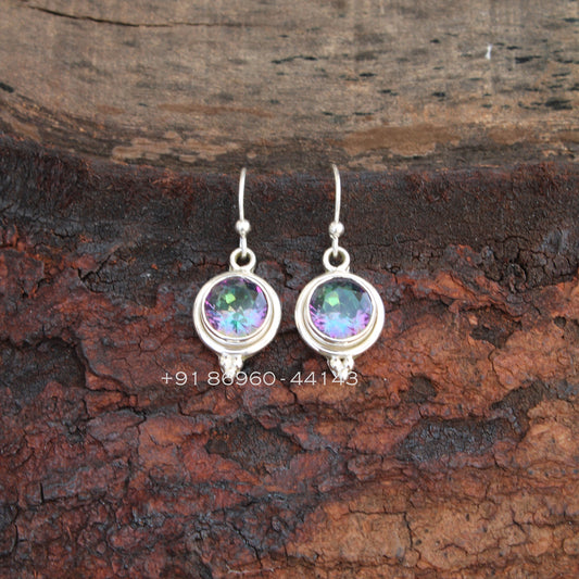 Mystic Topaz Round Earrings