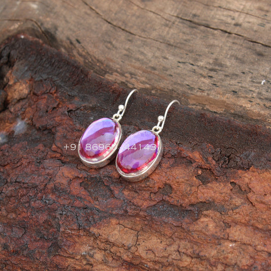 Pink Monalisa Oval Earrings